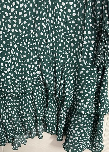 Kadın Yeşil Renkli Midi Bohem Elbise - Görsel 4