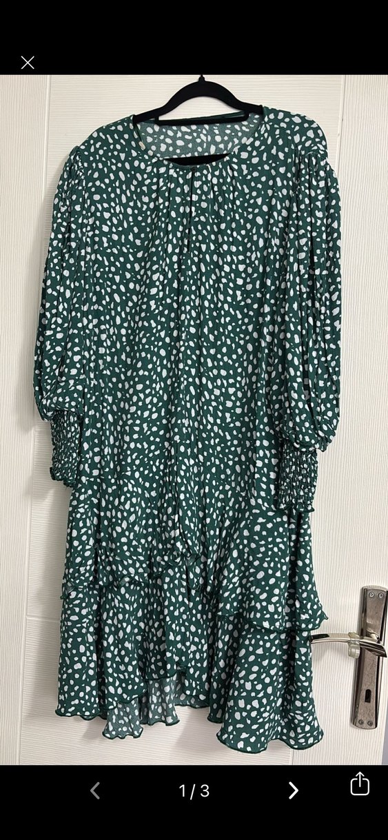 Kadın Yeşil Renkli Midi Bohem Elbise - Görsel 2