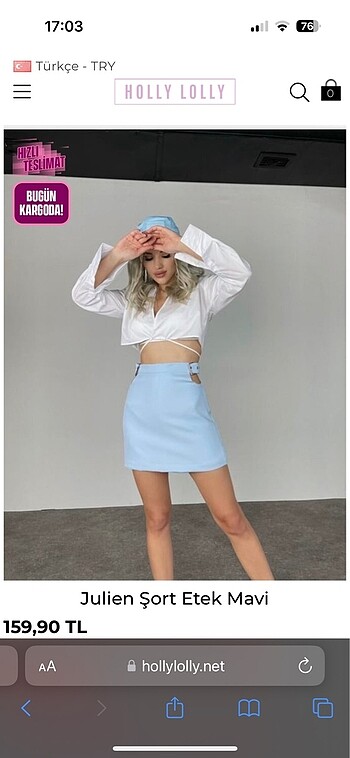 Diğer HOLLY LOLLY Kemer detaylı şort etek