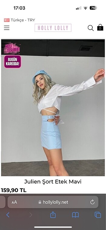 xs Beden HOLLY LOLLY Kemer detaylı şort etek