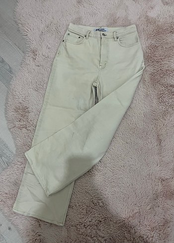 H&M Acik Krem Denim Jean