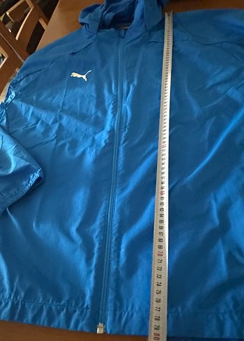 Puma Mavi Kapusonlu Hafif Spor Ceket