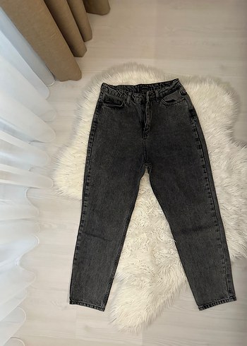 Trendyol & Milla Antrasit Yuksek Bel Denim Mom Jean