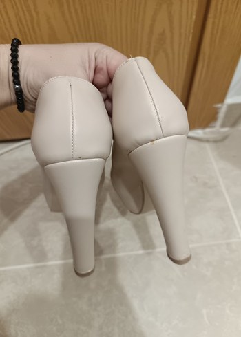 39 Beden camel Renk Bej Platform Topuklu Kadın Stiletto