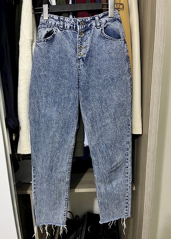 Defacto Yuksek Bel Acik Mavi Denim Jean