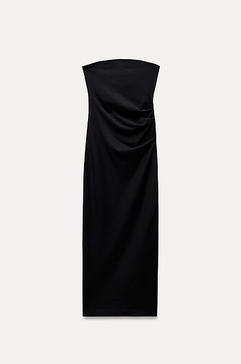m Beden Zara Straplez Midi Elbise