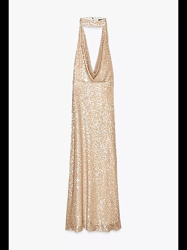 Zara Payetli Midi Elbise