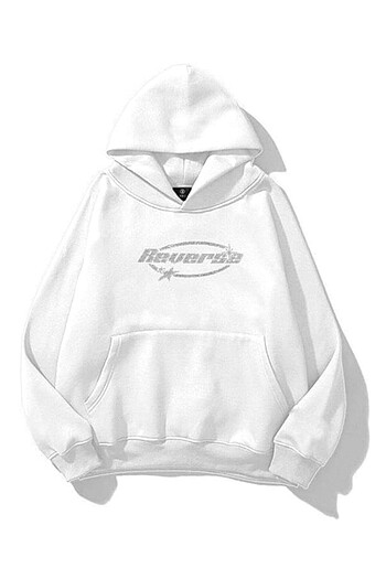Unisex Reverse Taşlı Sweatshirt