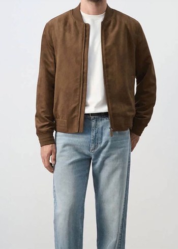 Mango Kahverengi Suet Bomber Ceket