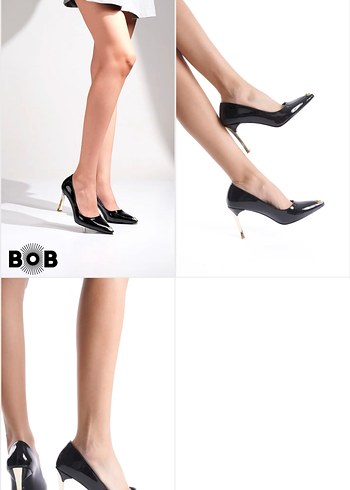 Zara Bob Siyah Parlak Stiletto