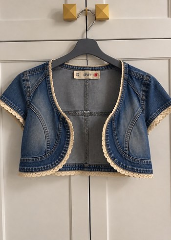Dilvin Vintage Dantel Detayli Jean Bolero 38 Beden