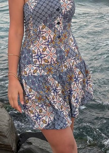 H&M Bohem Desenli Mini Elbise