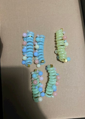 Boncuklu Pastel Renkli Çocuk Toka Seti - Görsel 2