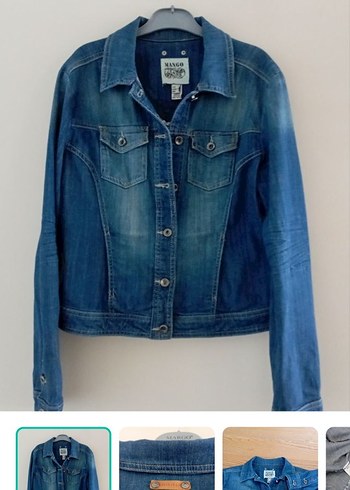 Mango Jeans Mavi Lacivert Denim Kot Ceket Mont Blazer Large