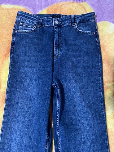 42 Beden mavi Renk Trendyol flare kot jean