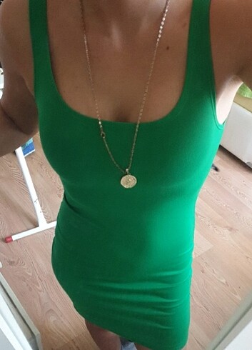 Yeşil kalem elbise