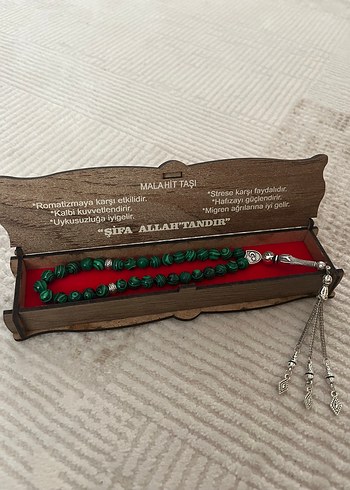 Dogal Tas Yesil Malakit Tesbih