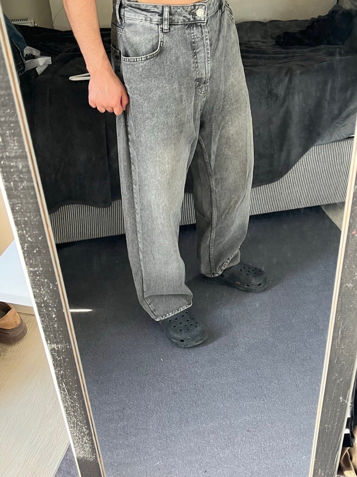 Koyu Gri Yıkamalı Denim baggy Jean — görsel 2/5