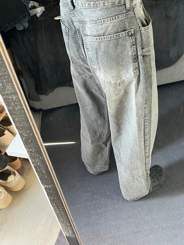 Koyu Gri Yıkamalı Denim baggy Jean — görsel 3/5