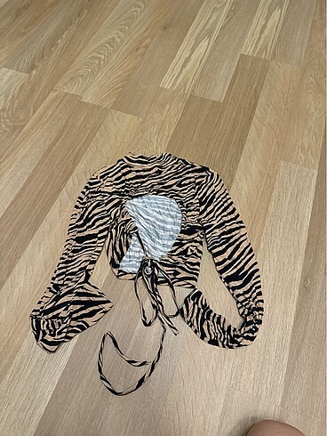 Diğer Zebra desen sırtı açık crop