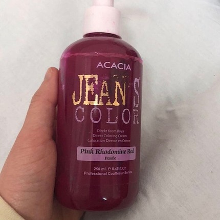 Jeans Color renkli yarı kalıcı pembe renk saç boyası