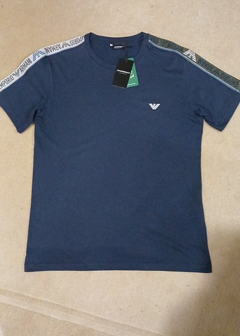 Emporio Armani Lacivert Bisiklet Yaka Tisort