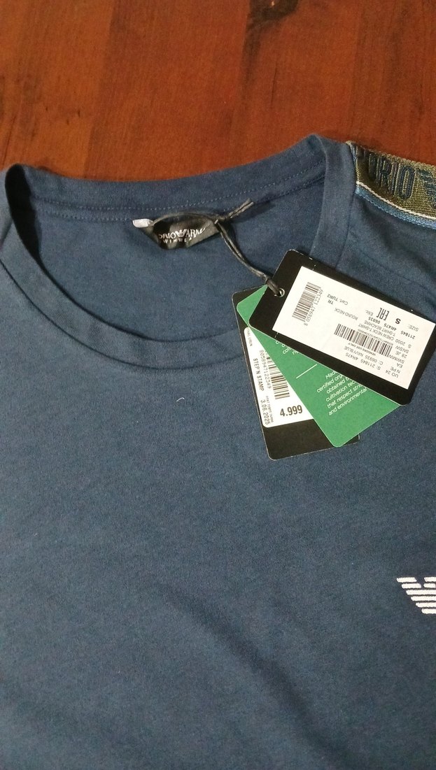 Emporio Armani Lacivert Bisiklet Yaka Tişört — görsel 3/3