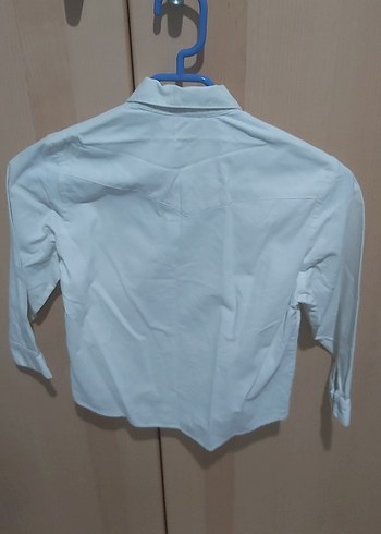 Erkek Çocuk Beyaz Pamuklu Gömlek - Görsel 2