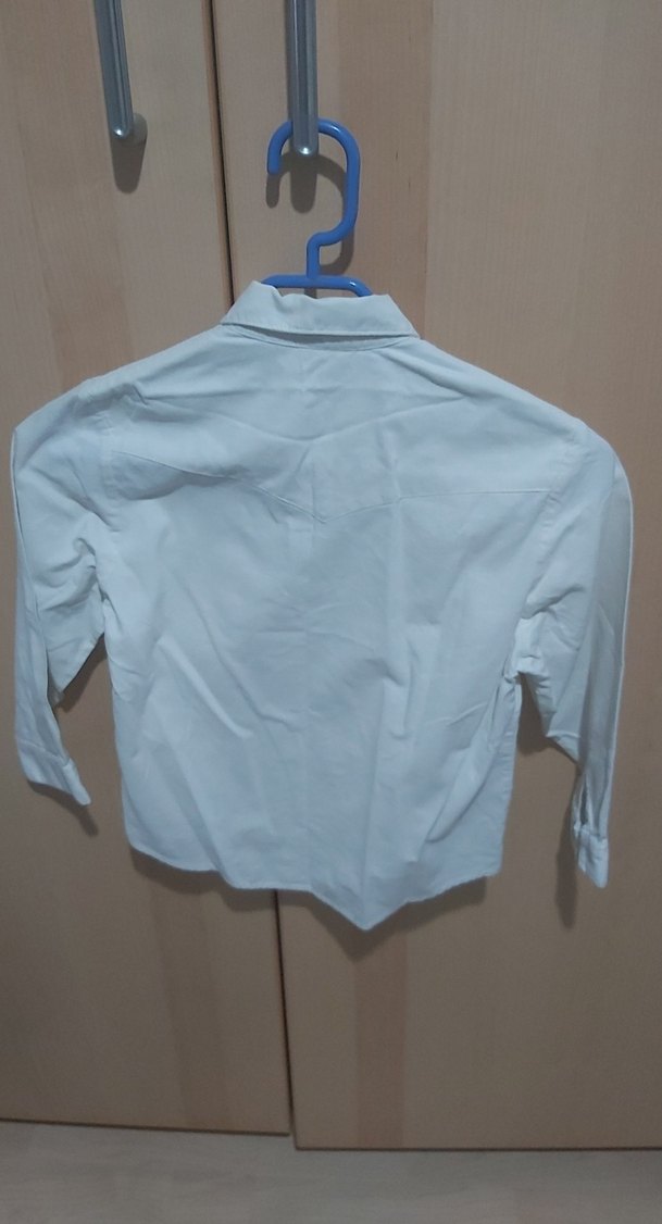 Erkek Çocuk Beyaz Pamuklu Gömlek - Görsel 2