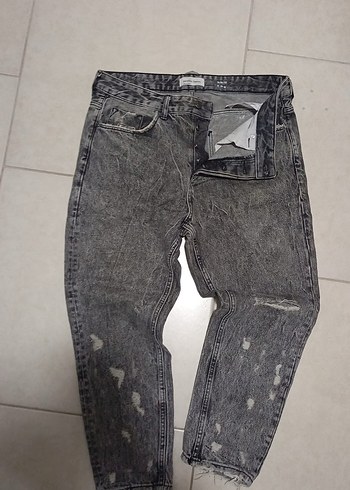 Bershka Koyu Gri Slim Fit Jean