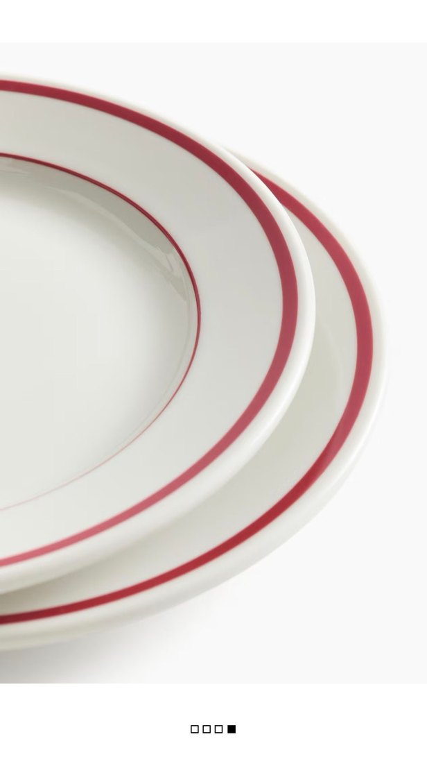 Kırmızı Çizgili Tabak Seti - Görsel 4