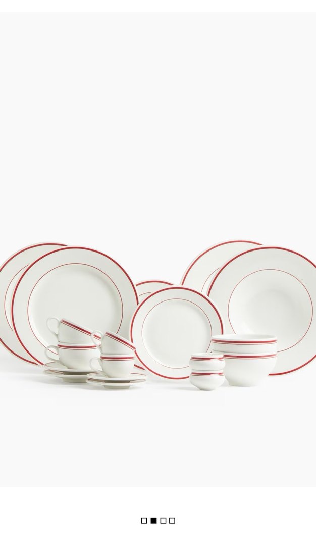 Kırmızı Çizgili Tabak Seti - Görsel 2