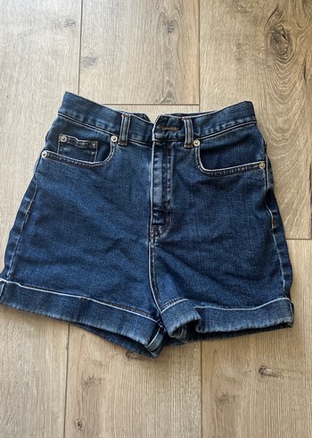 River Island Koyu Mavi Yuksek Bel Denim Sort