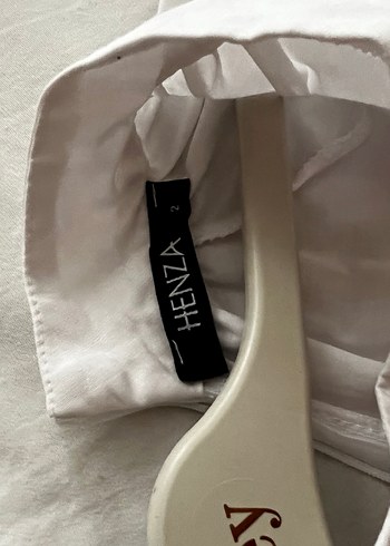 Henna Gelinlik Beyaz Keten Yüksek Yakalı Kadın Gömlek