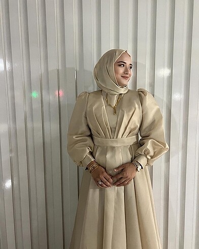 xl Beden camel Renk Tesettür abiye
