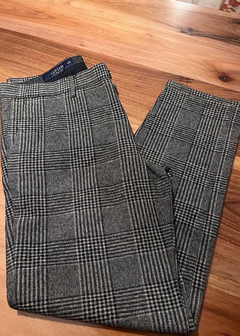 Lufian Klasik Gri Siyah Ekose Erkek Pantolon