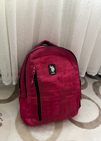 U.S Polo Assn. Canli Fusya Desenli Sehir Sirt Cantasi