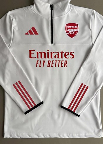 Adidas Arsenal Beyaz Yarim Fermuarli Antrenman Ustu