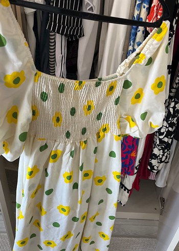 Trendyol & Milla Sari Cicekli Ekru Sifon Elbise