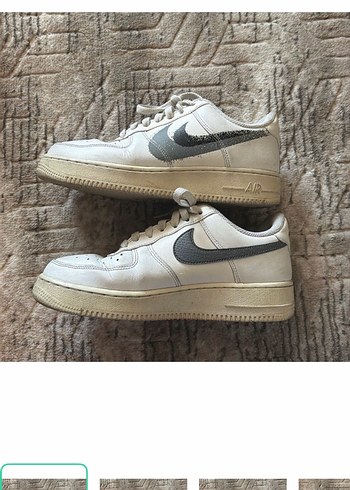 Nike Air Force 1 Beyaz Gri Dusuk Bilek Sneaker