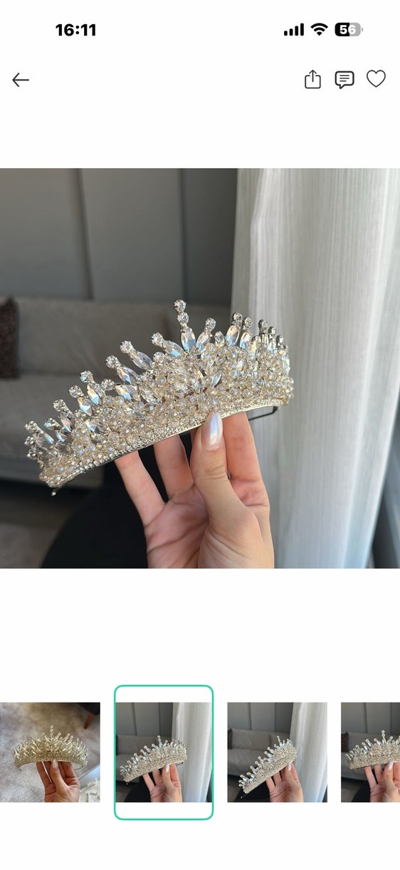 Taşlı Altın Taç  Zarif ve Şık — görsel 2/4