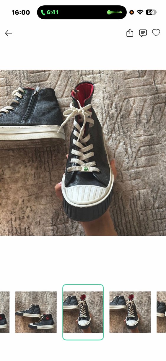 Siyah Kadın Yüksek Bilekli Sneaker — görsel 4/6
