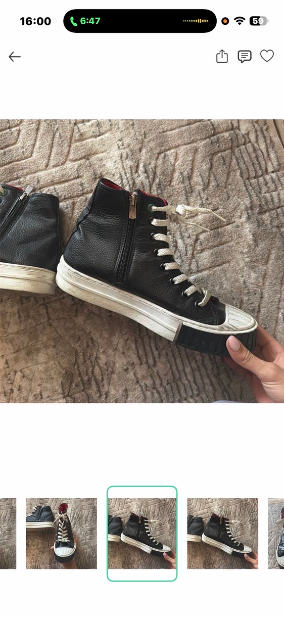 Siyah Kadın Yüksek Bilekli Sneaker — görsel 3/6