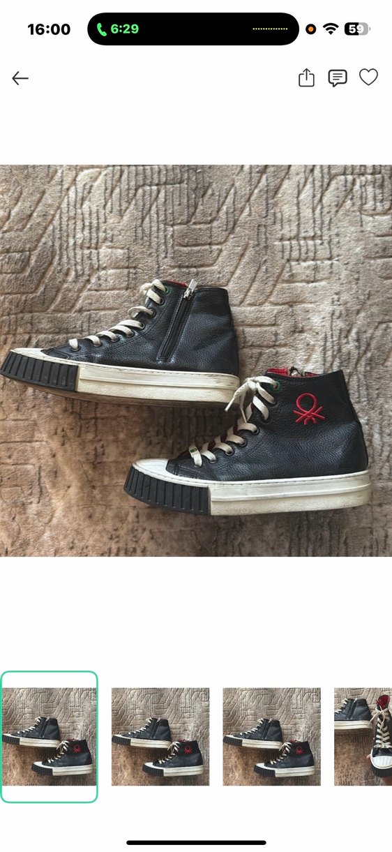 Siyah Kadın Yüksek Bilekli Sneaker — görsel 2/6