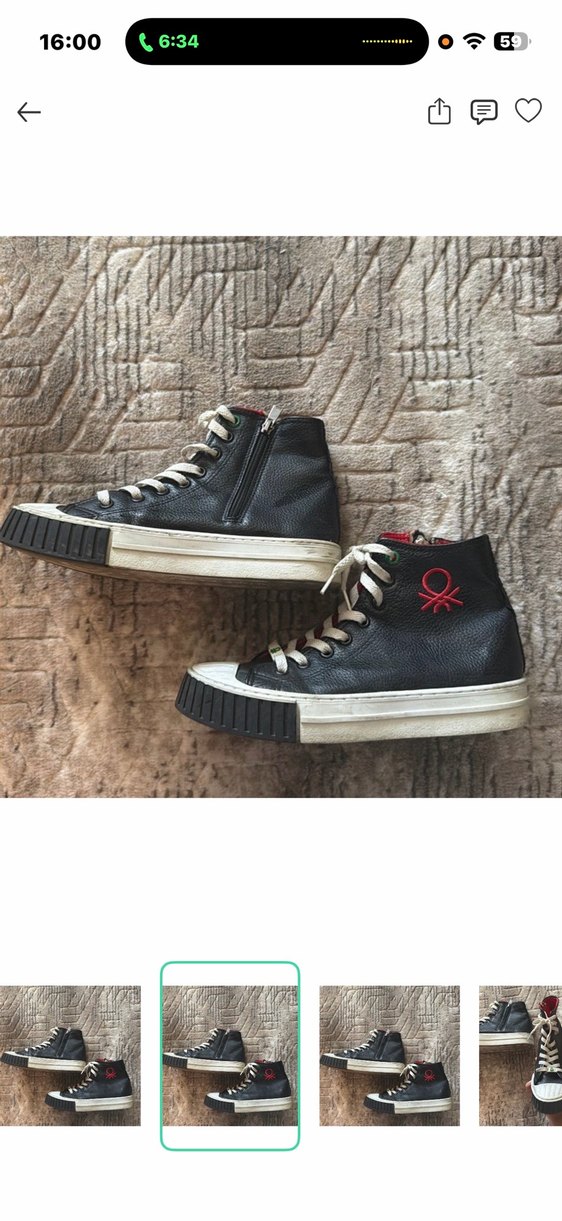 Siyah Kadın Yüksek Bilekli Sneaker — görsel 5/6