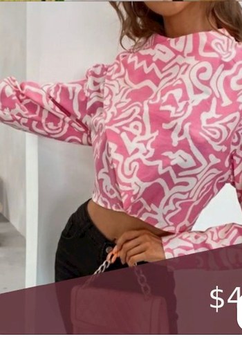 Pembe Tie-Dye Düğmeli Mini Gömlek - Görsel 4