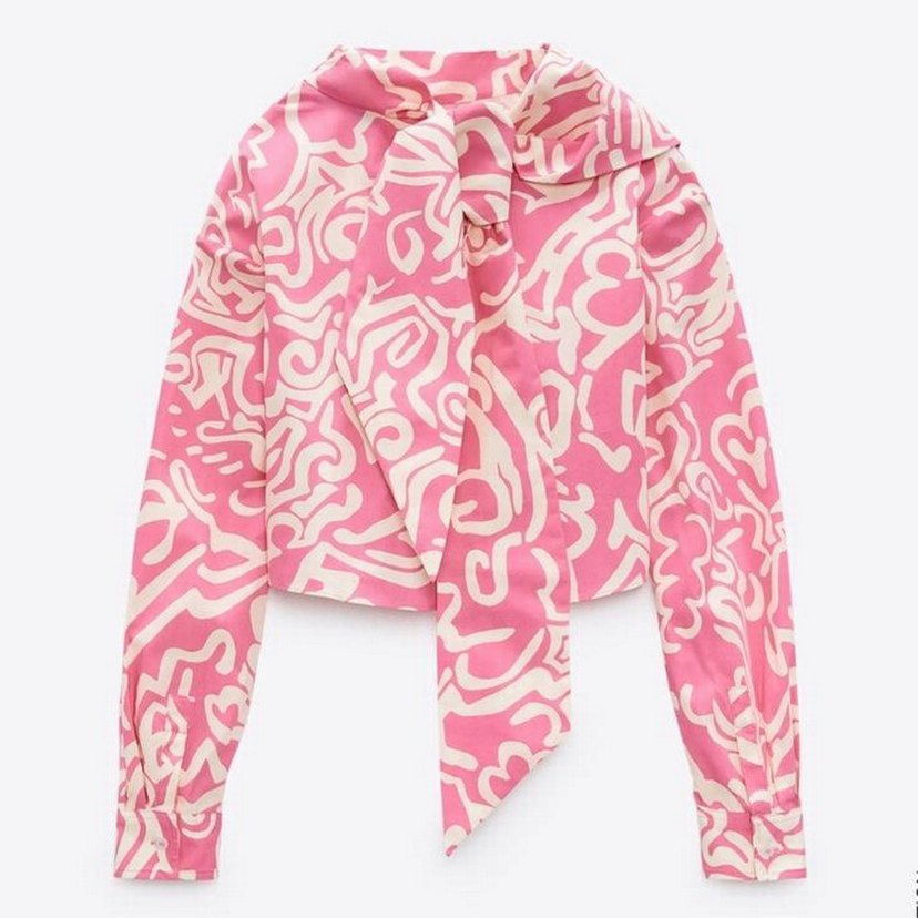 Pembe Tie-Dye Düğmeli Mini Gömlek - Görsel 2