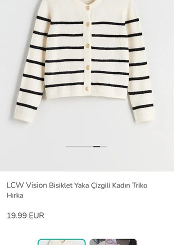 LC Waikiki Lcw Ekru Siyah Cizgili Bisiklet Yaka Triko Hirka