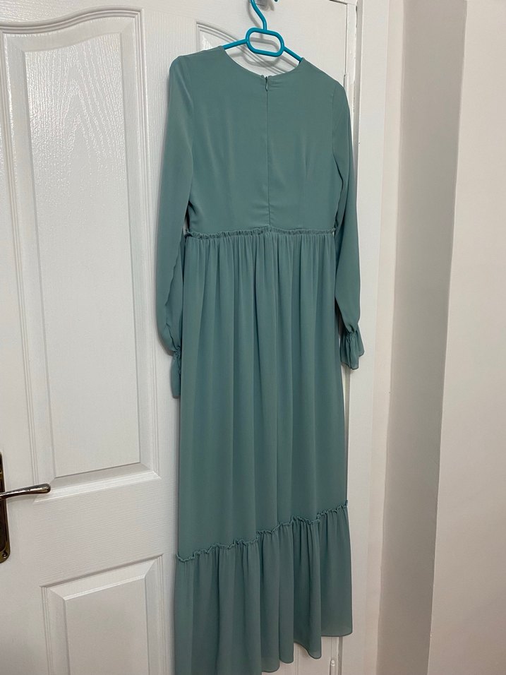 Bohem Uzun Kollu Nakışlı Uzun Elbise - Görsel 2