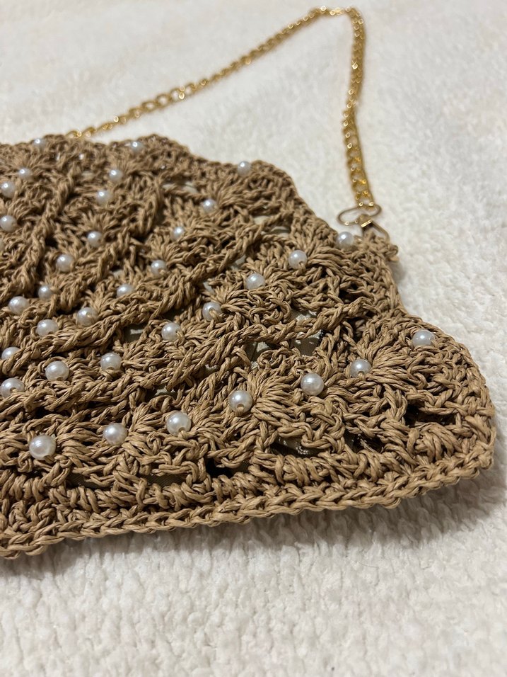 ZİNCİR ,ASTAR, İNCİ DAHİL MİDYE ÇANTA - Görsel 3